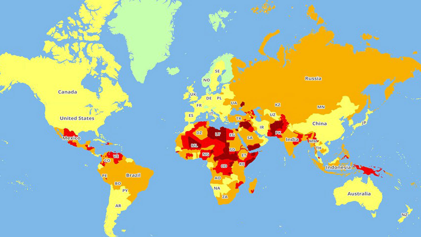 Iran safety for tourists according to 2019 SOS travel risk map